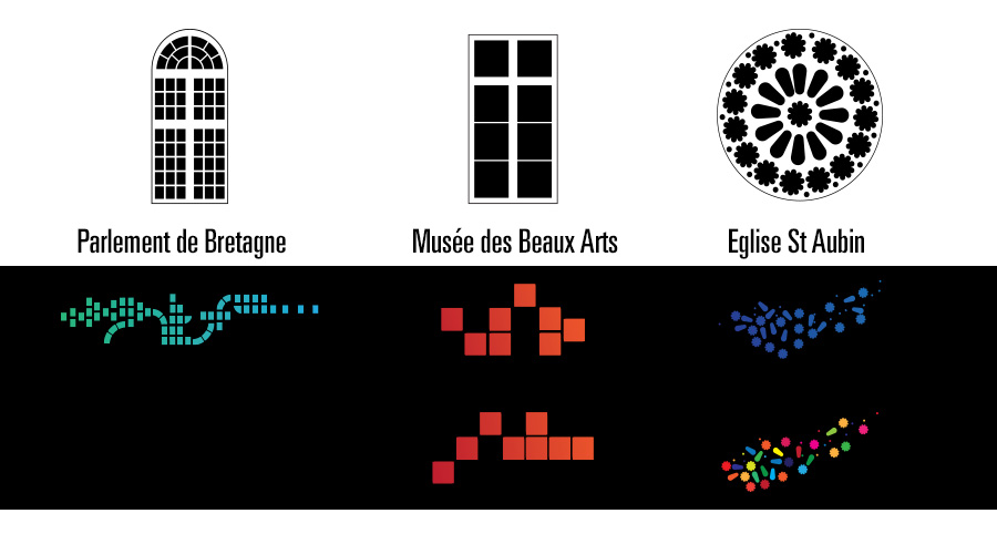 modules issus des fenêtres des bâtiments